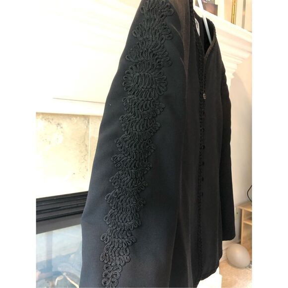 Kasper A.S.L. Women’s Black Lace Trim Button Up Elegant Suit Jacket Blazer Size - Picture 4 of 8
